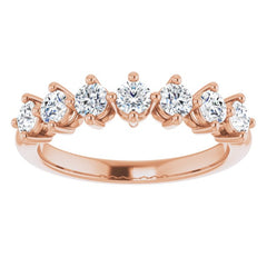 14K Rose 3/4 CTW Natural Diamond Anniversary Band