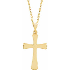 14K Yellow Cross 18" Necklace