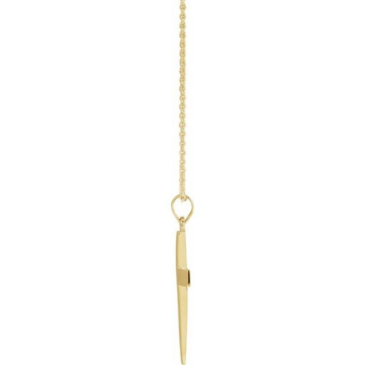 14K Yellow Cross 18" Necklace