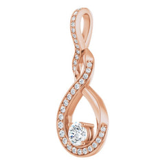14K Rose 3/8 CTW Natural Diamond Pendant