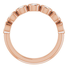 14K Rose 5/8 CTW Natural Diamond Anniversary Band