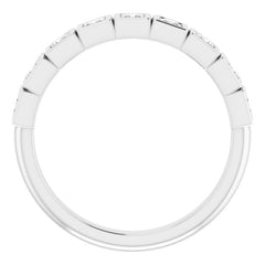 14K White 5/8 CTW Natural Diamond Anniversary Band