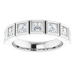 Platinum 1 1/8 CTW Natural Diamond Anniversary Band