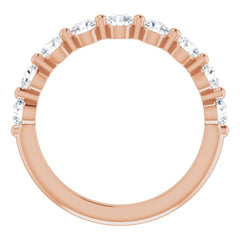 14K Rose 9/10 CTW Natural Diamond Anniversary Band