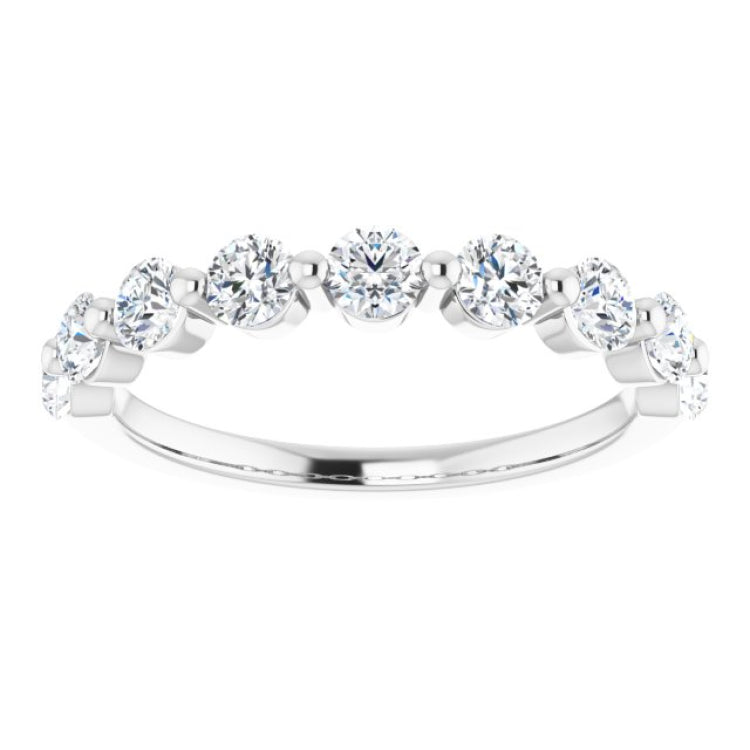 14K White 9/10 CTW Natural Diamond Anniversary Band