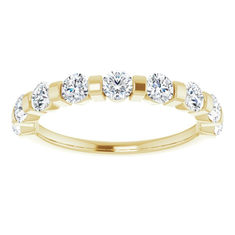 14K Yellow 3/4 CTW Natual Diamond Anniversary Band