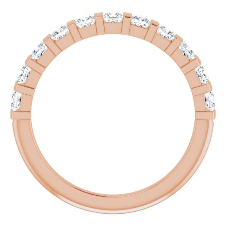 14K Rose 3/4 CTW Natural Diamond Anniversary Band