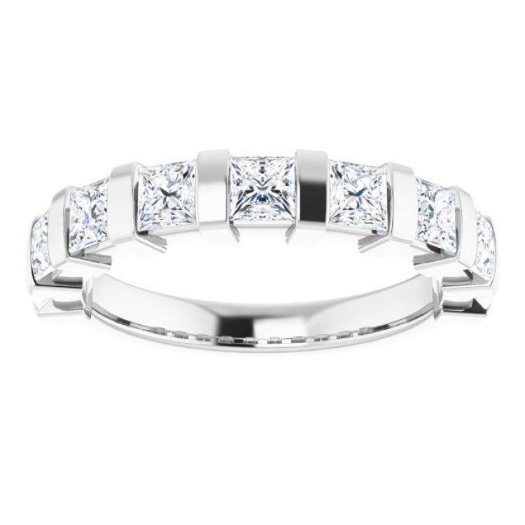 14K White 1 1/2 CTW Natual Diamond Anniversary Band