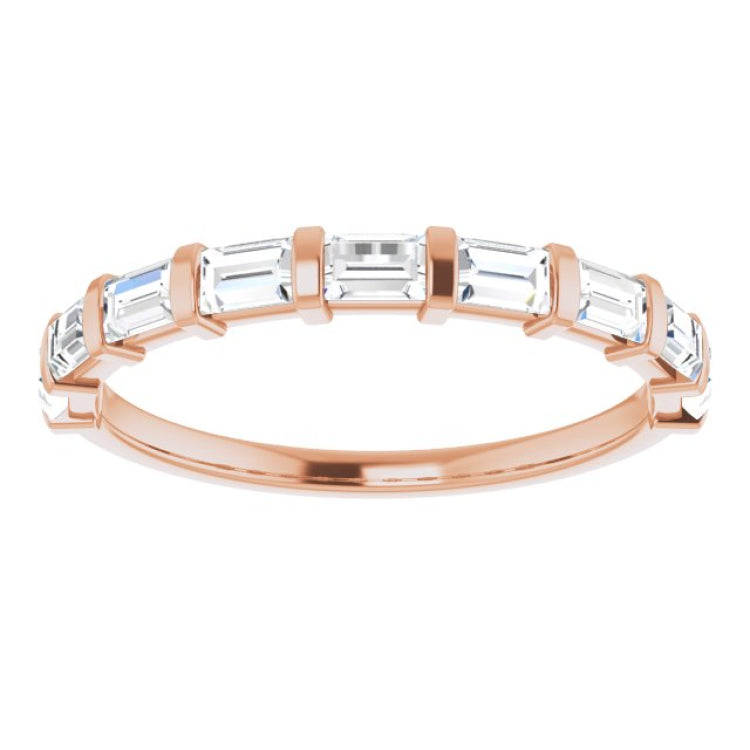 14K Rose 3/4 CTW Natual Diamond Anniversary Band