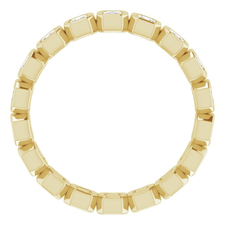 14K Yellow 9/10 CTW Natural Diamond Eternity Band Size 7