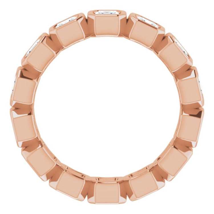 14K Rose 2 1/4 CTW Natural Diamond Eternity Band Size 7