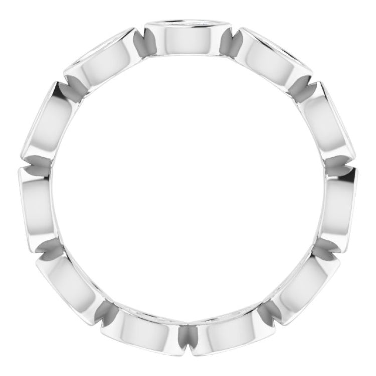 14K White 1/2 CTW Natural Diamond Eternity Band Size 7