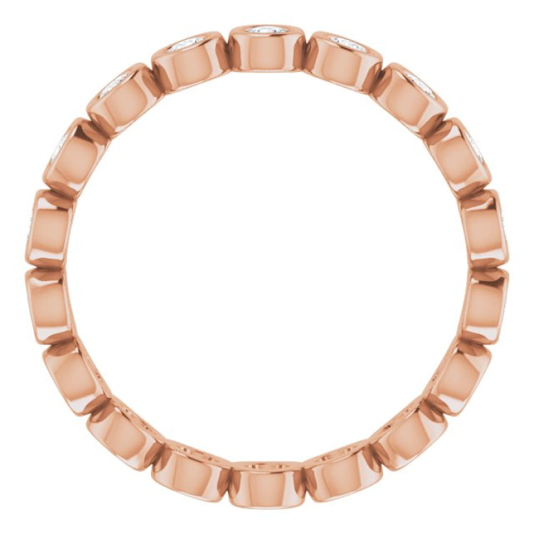 14K Rose 7/8 CTW Natural Diamond Eternity Band Size 7