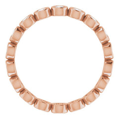 14K Rose 7/8 CTW Natural Diamond Eternity Band Size 7