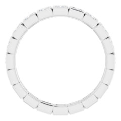 14K White 1/2 CTW Natural Diamond Eternity Band Size 7