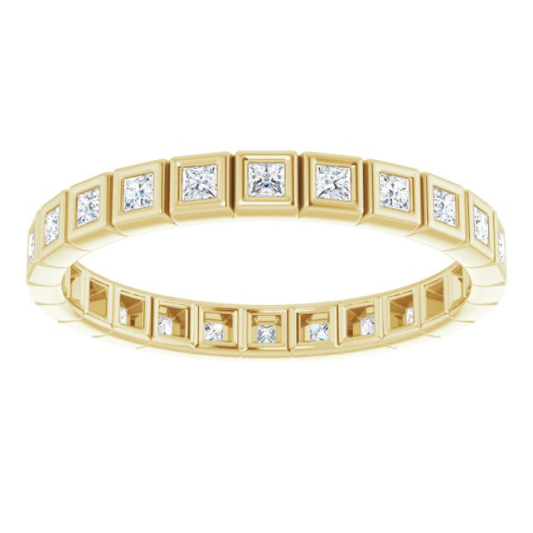 14K Yellow 1/2 CTW Natural Diamond Eternity Band Size 7