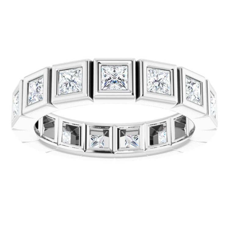 14K White 1 1/5 CTW Natural Diamond Eternity Band Size 7