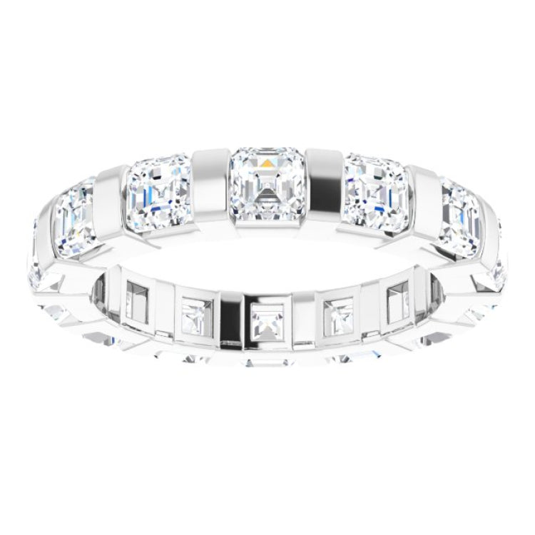 14K White 2 1/2 CTW Natural Diamond Eternity Band Size 7