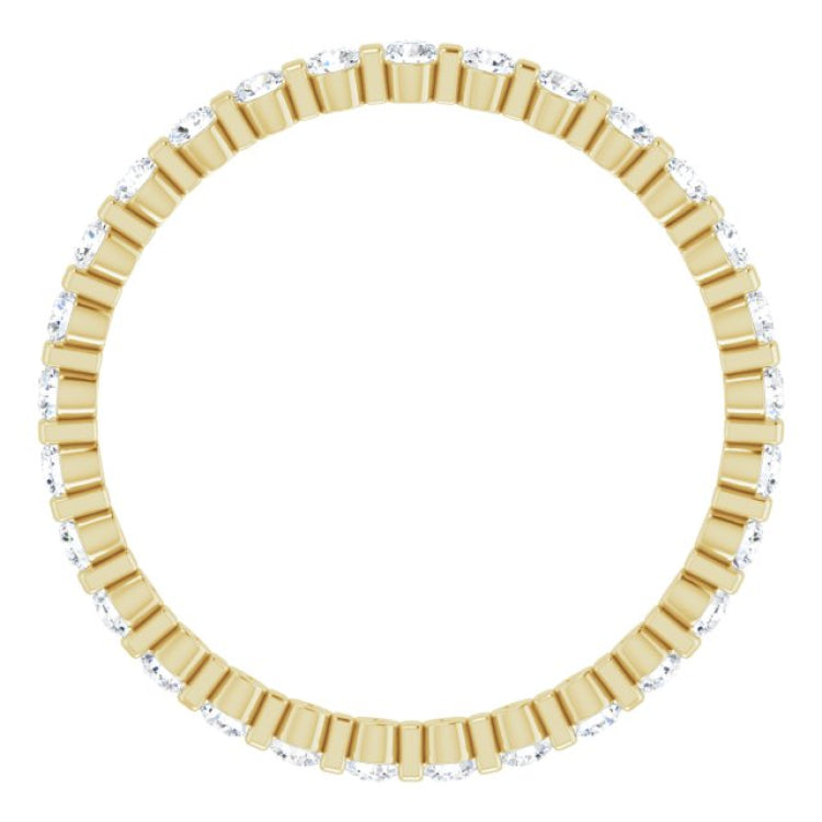 14K Yellow 3/8 CTW Natural Diamond Eternity Band Size 7