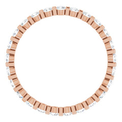 14K Rose 3/4 CTW Natural Diamond Eternity Band Size 7
