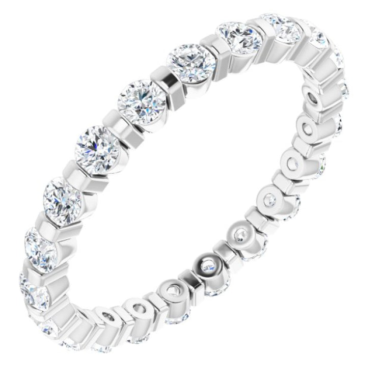 14K White 3/4 CTW Natural Diamond Eternity Band Size 7