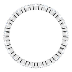 14K White 3/4 CTW Natural Diamond Eternity Band Size 7