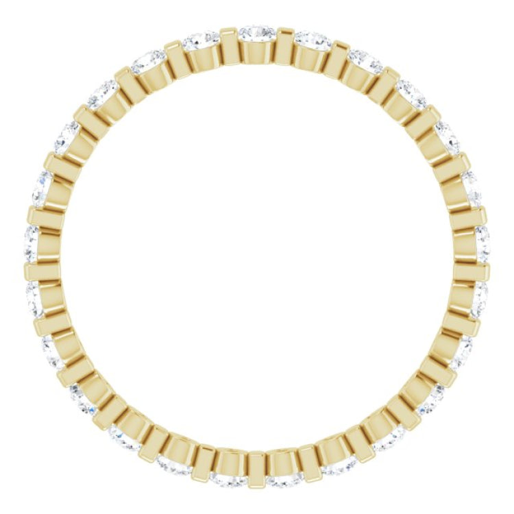 14K Yellow 3/4 CTW Natural Diamond Eternity Band Size 7