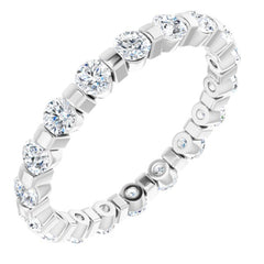 Platinum 1 CTW Natural Diamond Eternity Band Size 7