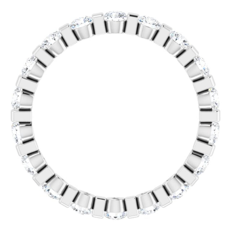 Platinum 1 CTW Natural Diamond Eternity Band Size 7