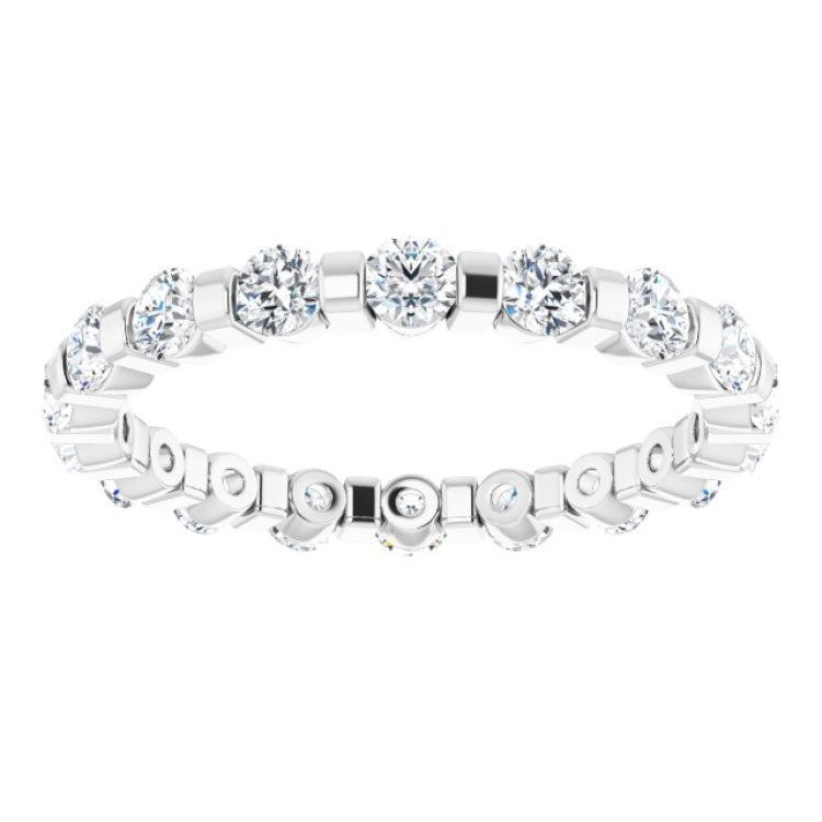 Platinum 1 CTW Natural Diamond Eternity Band Size 7