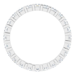 14K White 9/10 CTW Natural Diamond Eternity Band Size 7