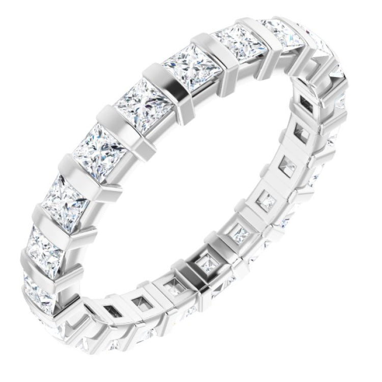 14K White 1 1/5 CTW Natural Diamond Eternity Band Size 7
