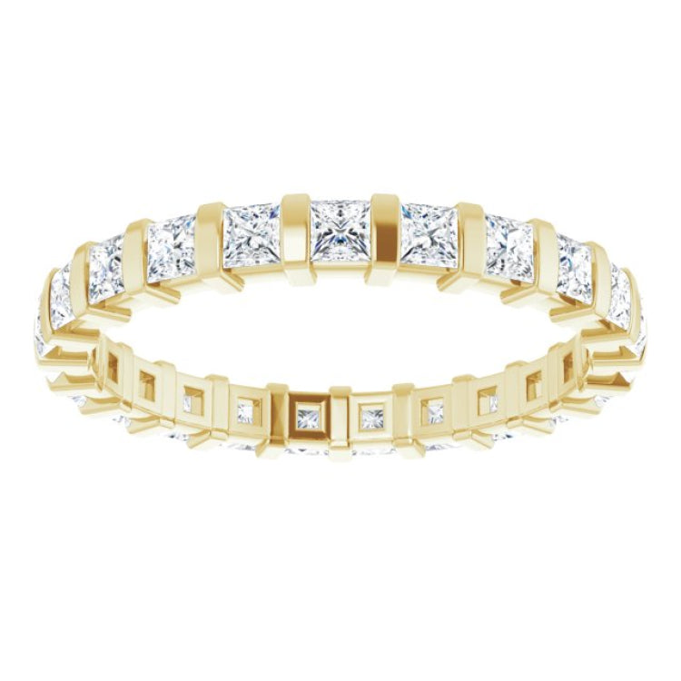 14K Yellow 1 1/2 CTW Natural Diamond Eternity Band Size 7