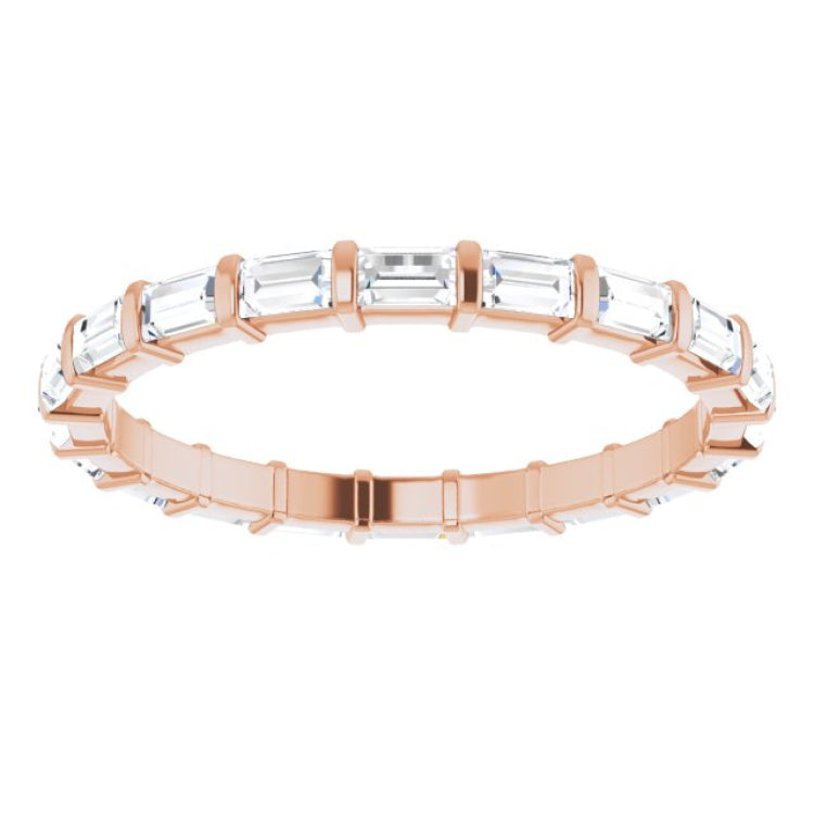 14K Rose 3/8 CTW Natural Diamond Eternity Band Size 7