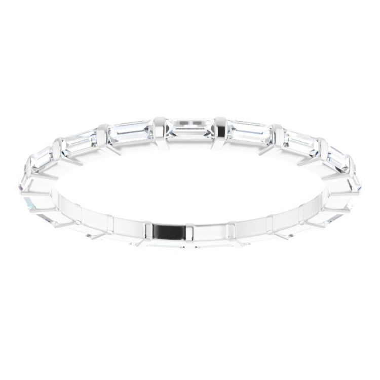 14K White 3/8 CTW Natural Diamond Eternity Band Size 7