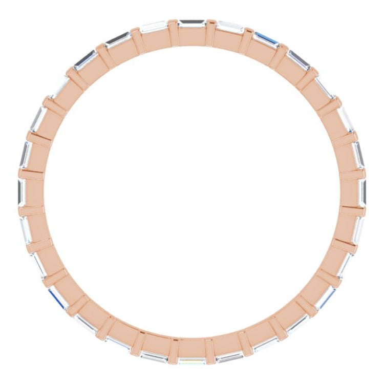 14K Rose 1/3 CTW Natural Diamond Eternity Band Size 7