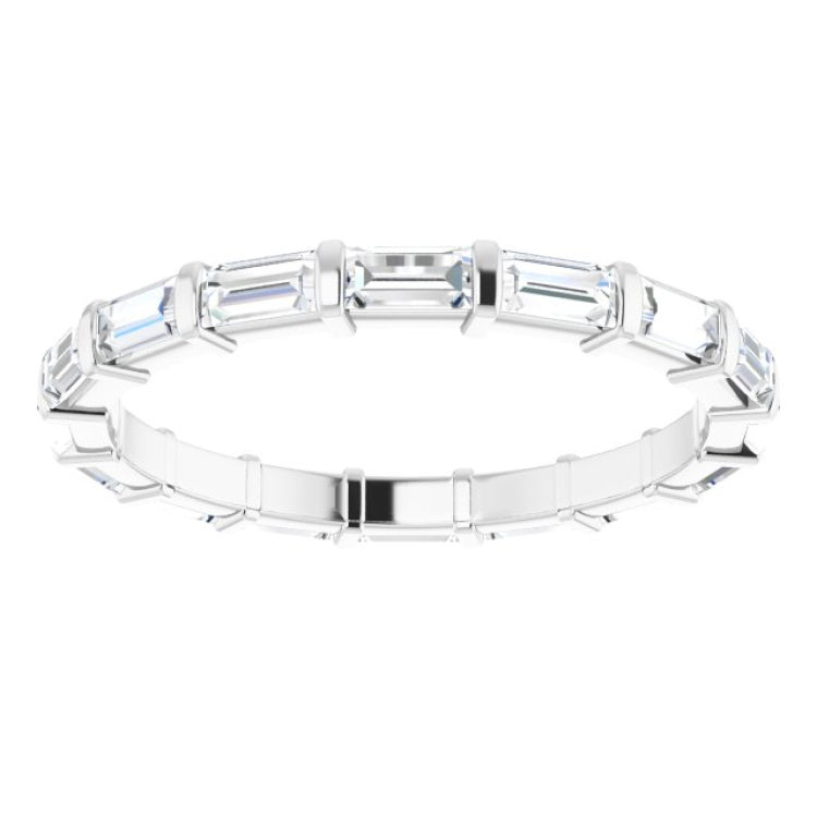 14K White 5/8 CTW Natural Diamond Eternity Band Size 7