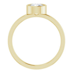 14K Yellow 6 mm Natural White Sapphire Ring
