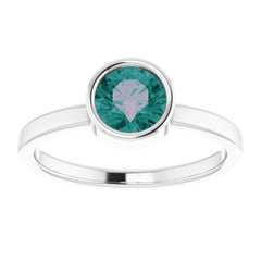 Platinum 6 mm Lab-Grown Alexandrite Ring