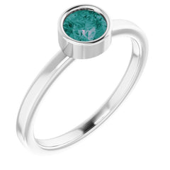 Platinum 5 mm Lab-Grown Alexandrite Ring