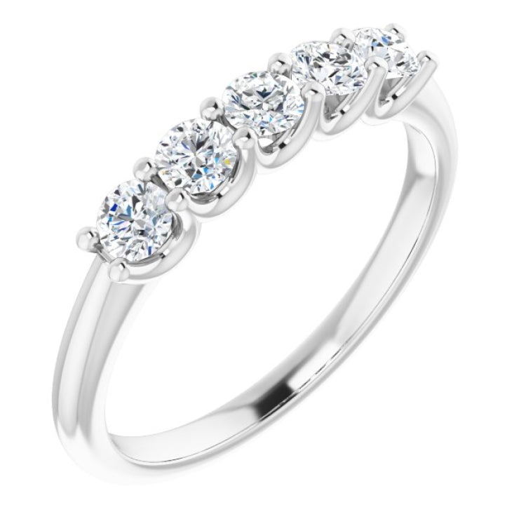 Platinum 1/2 CTW Natural Diamond Anniversary Band