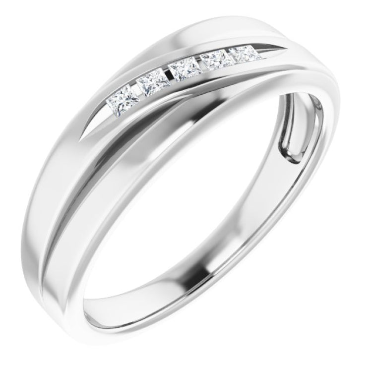 Platinum 1/6 CTW Natural Diamond Band