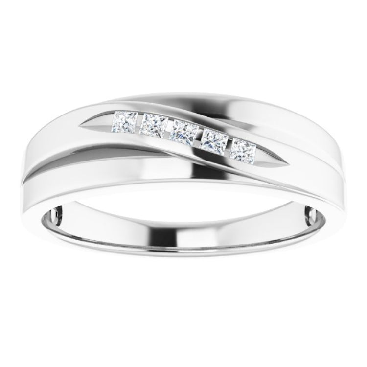 Platinum 1/6 CTW Natural Diamond Band