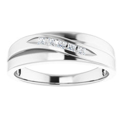 Platinum 1/6 CTW Natural Diamond Band