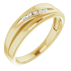 14K Yellow 1/8 CTW Natural Diamond Band