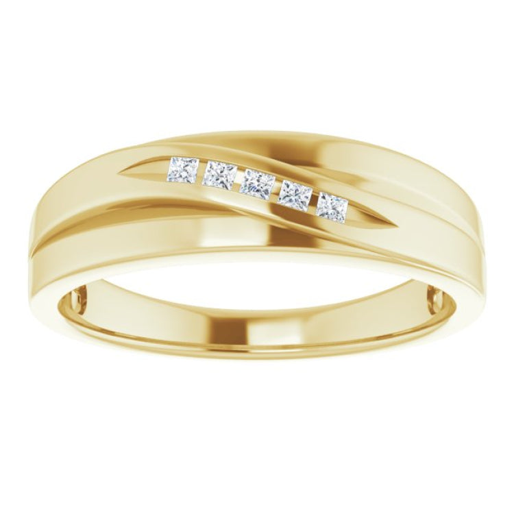Platinum 1/8 CTW Natural Diamond Band