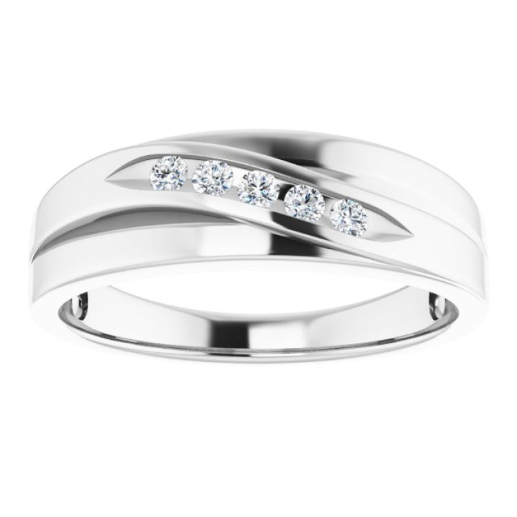 Platinum 1/6 CTW Natural Diamond Band