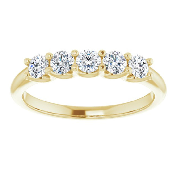 14K Yellow 1/2 CTW Natural Diamond Anniversary Band
