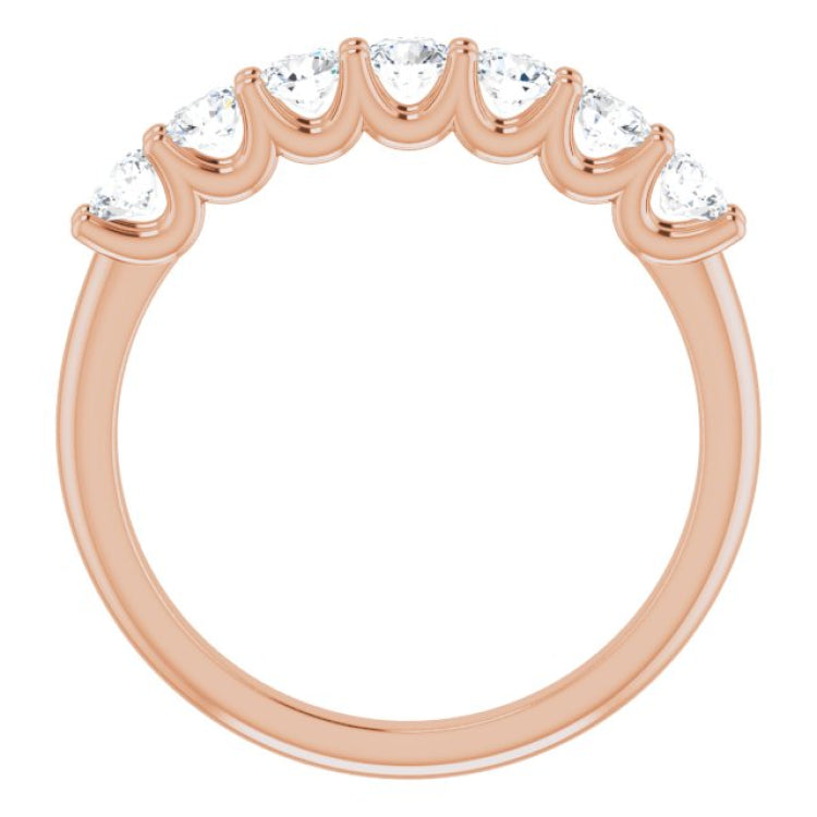 14K Rose 5/8 CTW Natural Diamond Anniversary Band