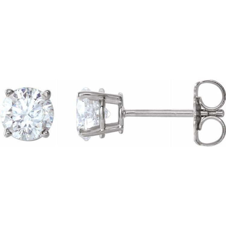 14K White 1 CTW Natural Diamond Earrings